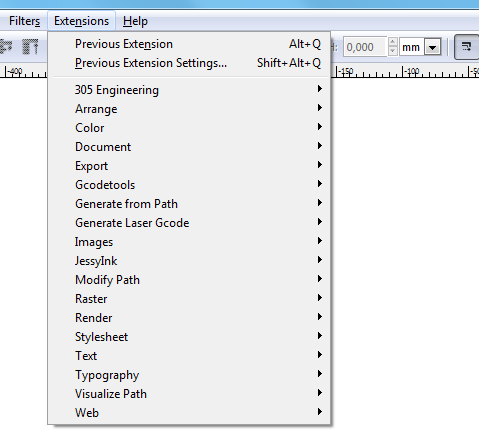 inkscape extensions no prefs