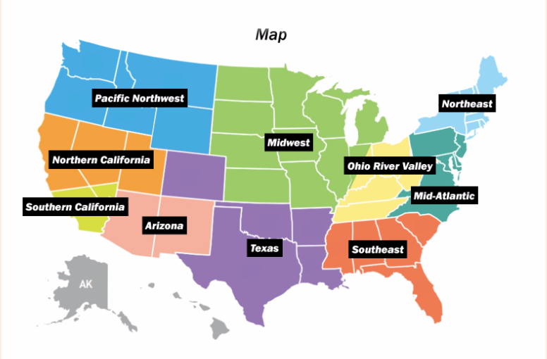 Editing and grouping states on a map