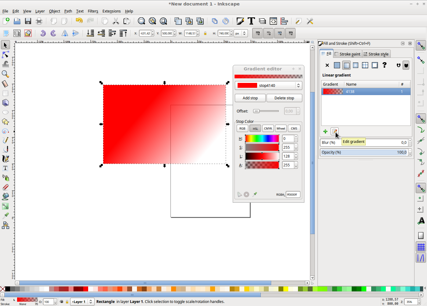 inkscape gradient square and cookie cutter