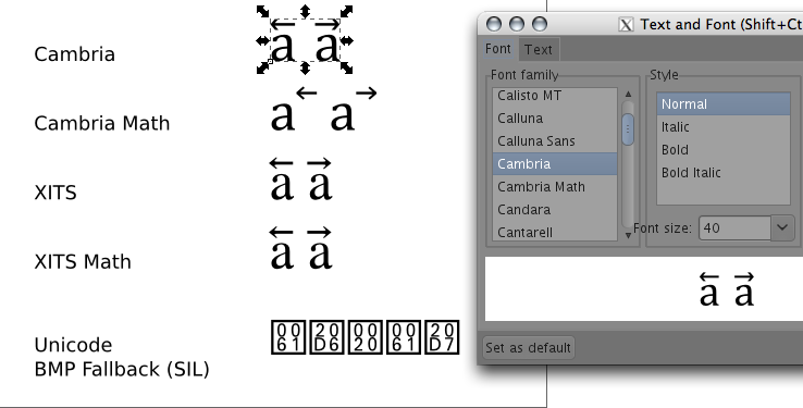 cambria math font for mac